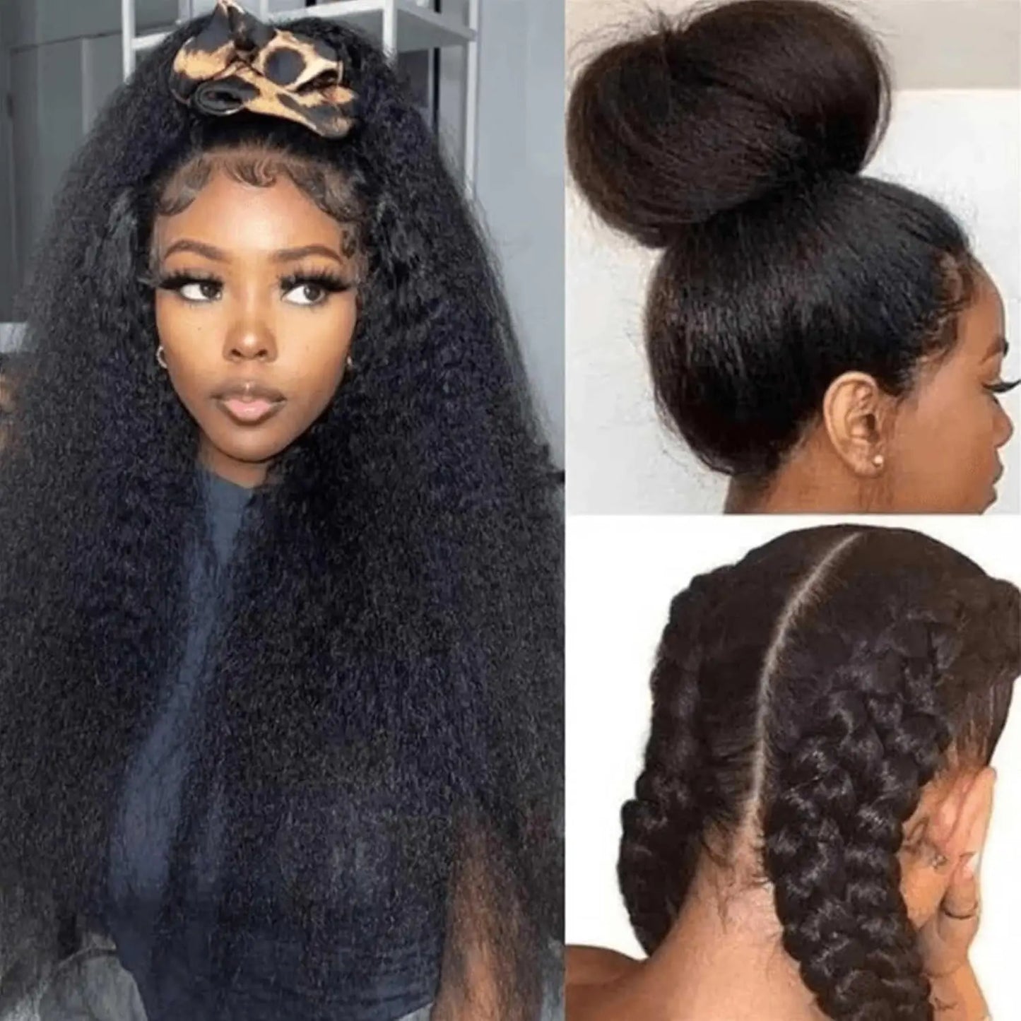 Kinky Straight Wear and Go Glueless Human Hair Wig Pre Plucked