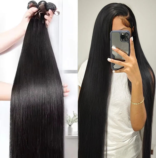 100% Virgin Indian Hair Bundles – Natural Straight 3 Bundle Set