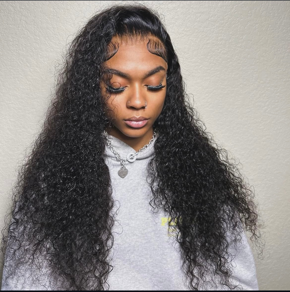 Water Wave Glueless Transparent Lace Frontal Wig
