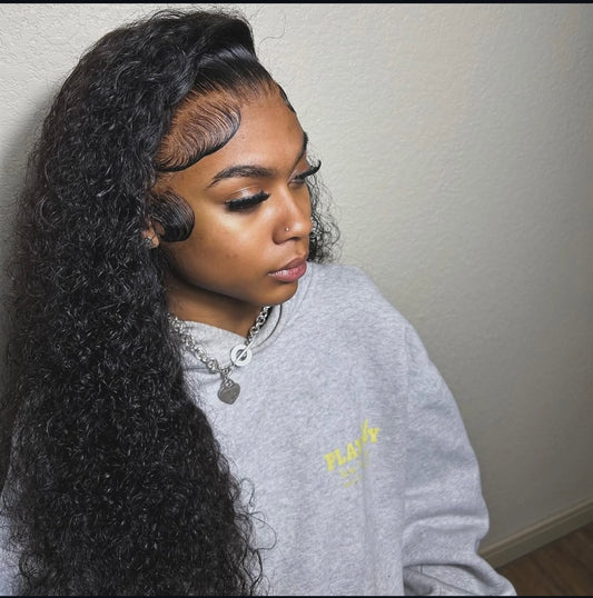 Water Wave Glueless Transparent Lace Frontal Wig