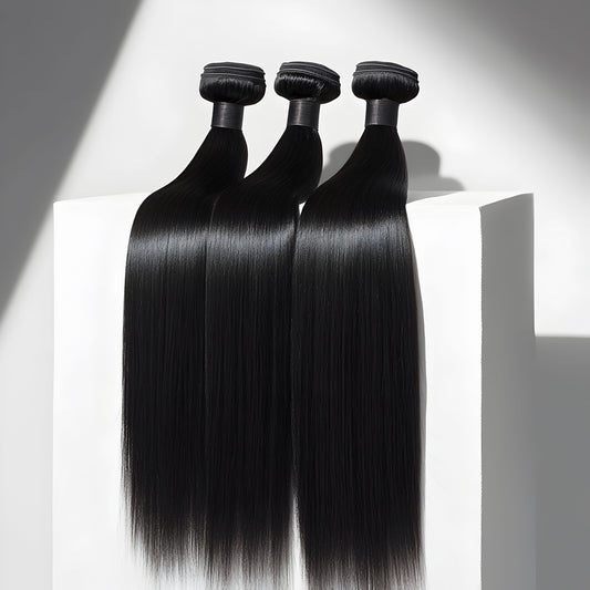 100% Virgin Indian Hair Bundles – Natural Straight 3 Bundle Set
