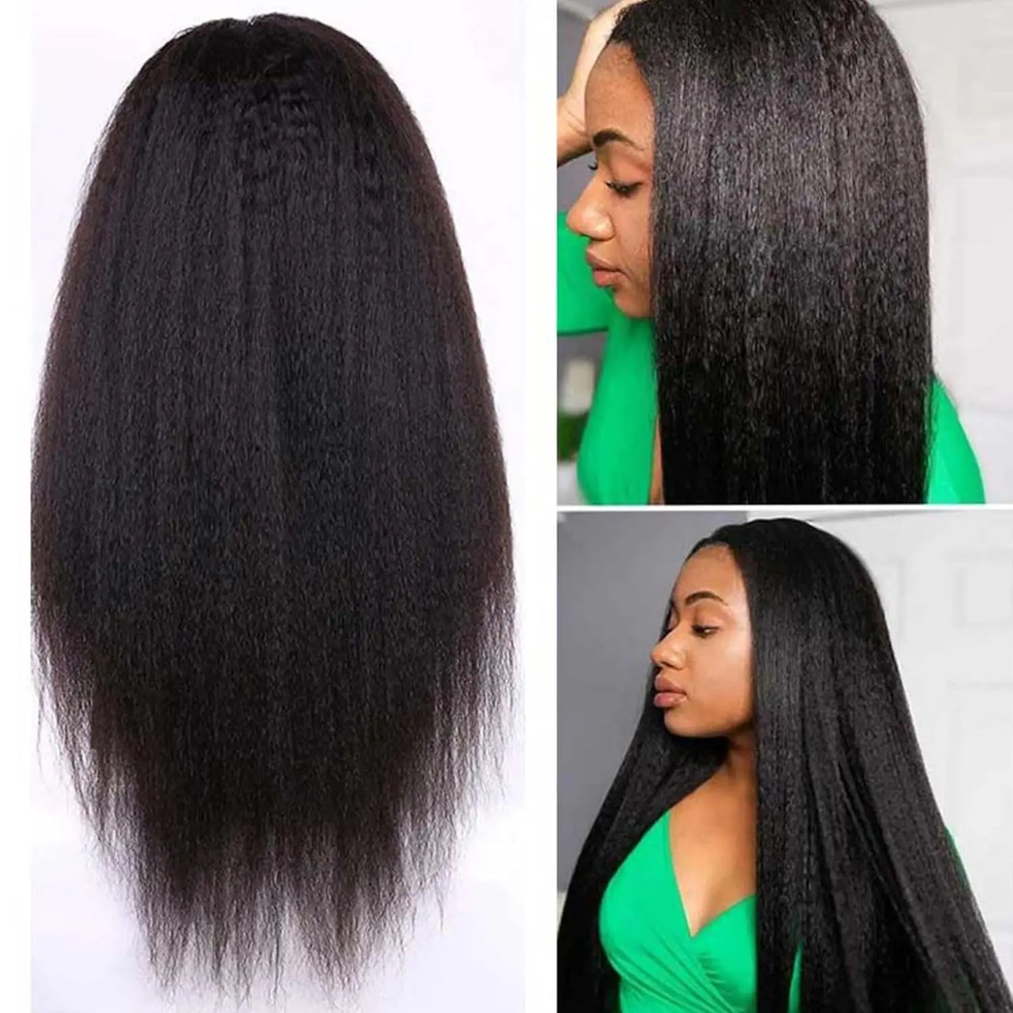 Kinky Straight Wear and Go Glueless Human Hair Wig Pre Plucked