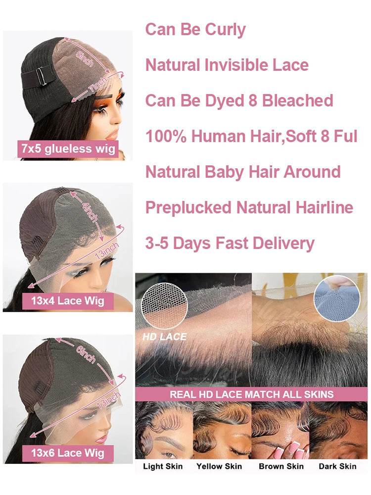 Water Wave Curly Lace Front Wigs Glueless Human Hair