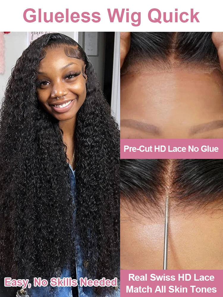Water Wave Curly Lace Front Wigs Glueless Human Hair