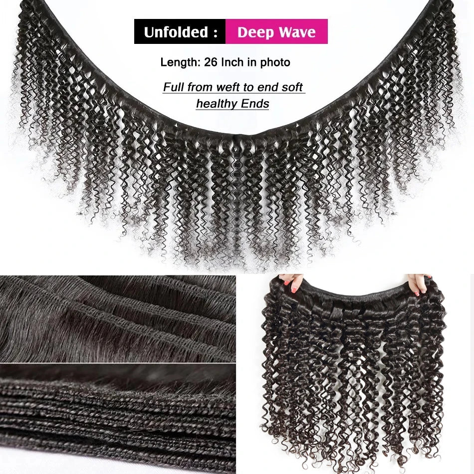 Deep Wave 100% Brazilian Human Hair Bundles