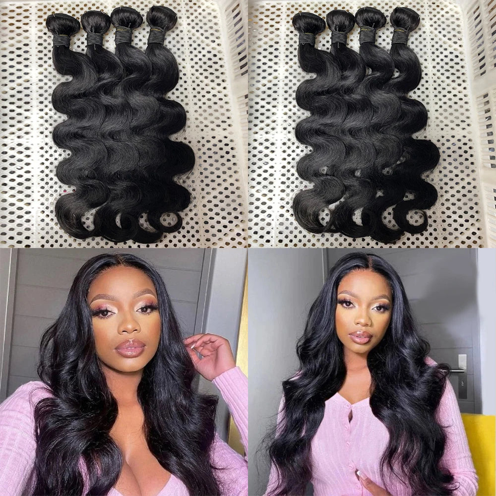 100% Raw Human Hair Body wave bundles