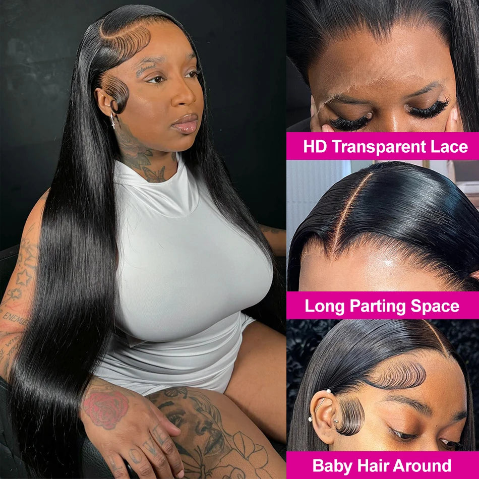 Brazilian Straight Lace Frontal Wig Glueless with Invisi-Drawstring